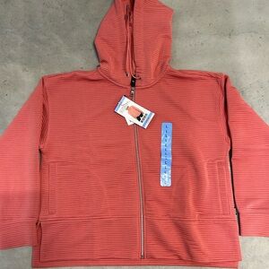 DKNY Womens New Pink Hoodie Full Zipper & Pockets Size Large